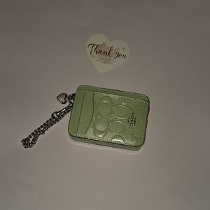 Coach Green Wallet with Chain